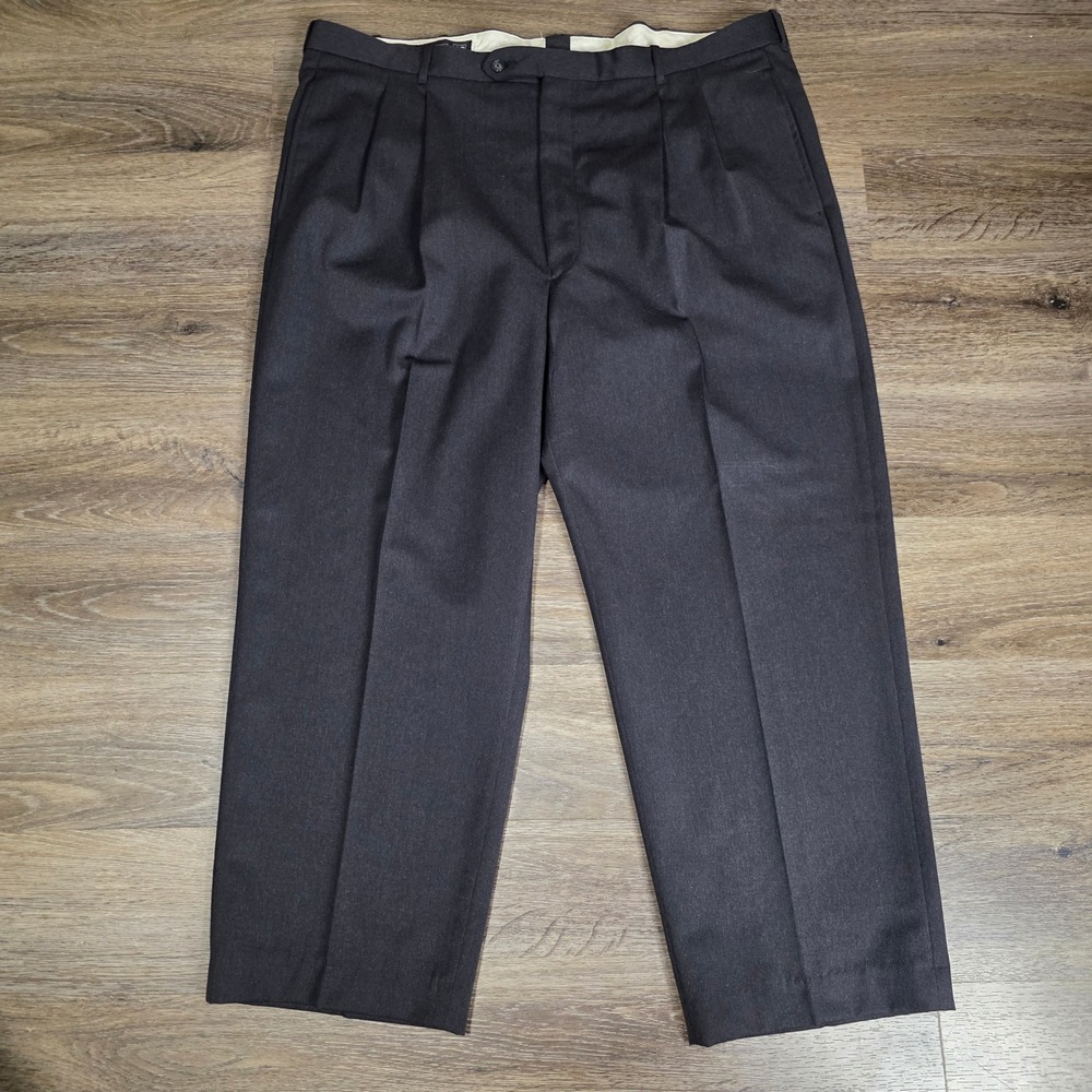 Mark Shale Mens 40 Dress‎ Pants Charcoal Grey 100% Wool Pleated Made in Canada